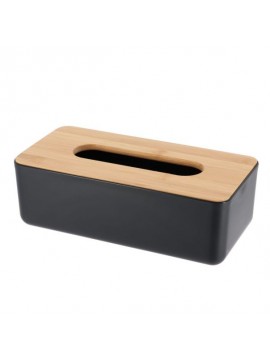 6724237 TENDANCE KUTIJA ZA MARAMICE 26,1X13,1X8,6CM POLIRESIN/BAMBUS CRNA