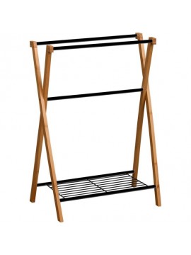 96165237 TENDANCE DRZAC PESKIRA SA 3 PRECKE I 1 POLICOM 19X19X71CM METAL/BAMBUS CRNA